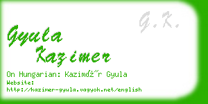 gyula kazimer business card